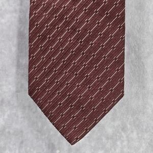Pioneer Gragney London Brown Geometric Stripe Executive Men's 100% Silk Neck Tie